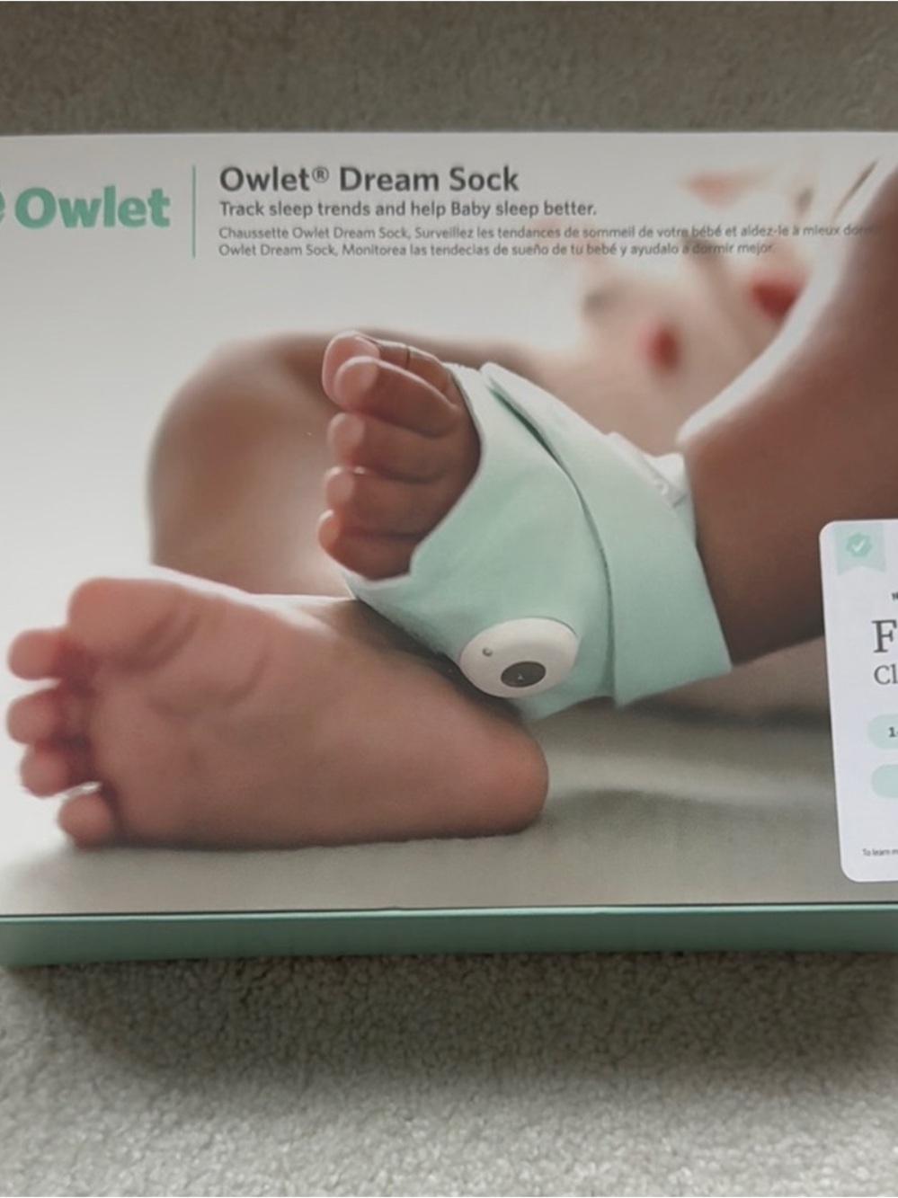 Owlet Dream Sock Mint Baby Sleep Tracker
